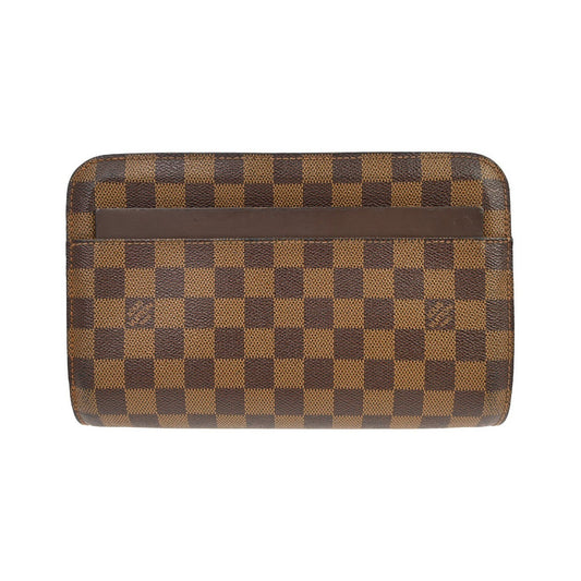 Louis Vuitton Pochette Saint Louis Damier Ebene, Brown, Canvas, Clutch