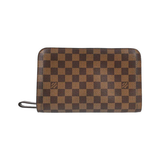 Louis Vuitton Pochette Saint Louis Damier Ebene, Brown, Canvas, Clutch