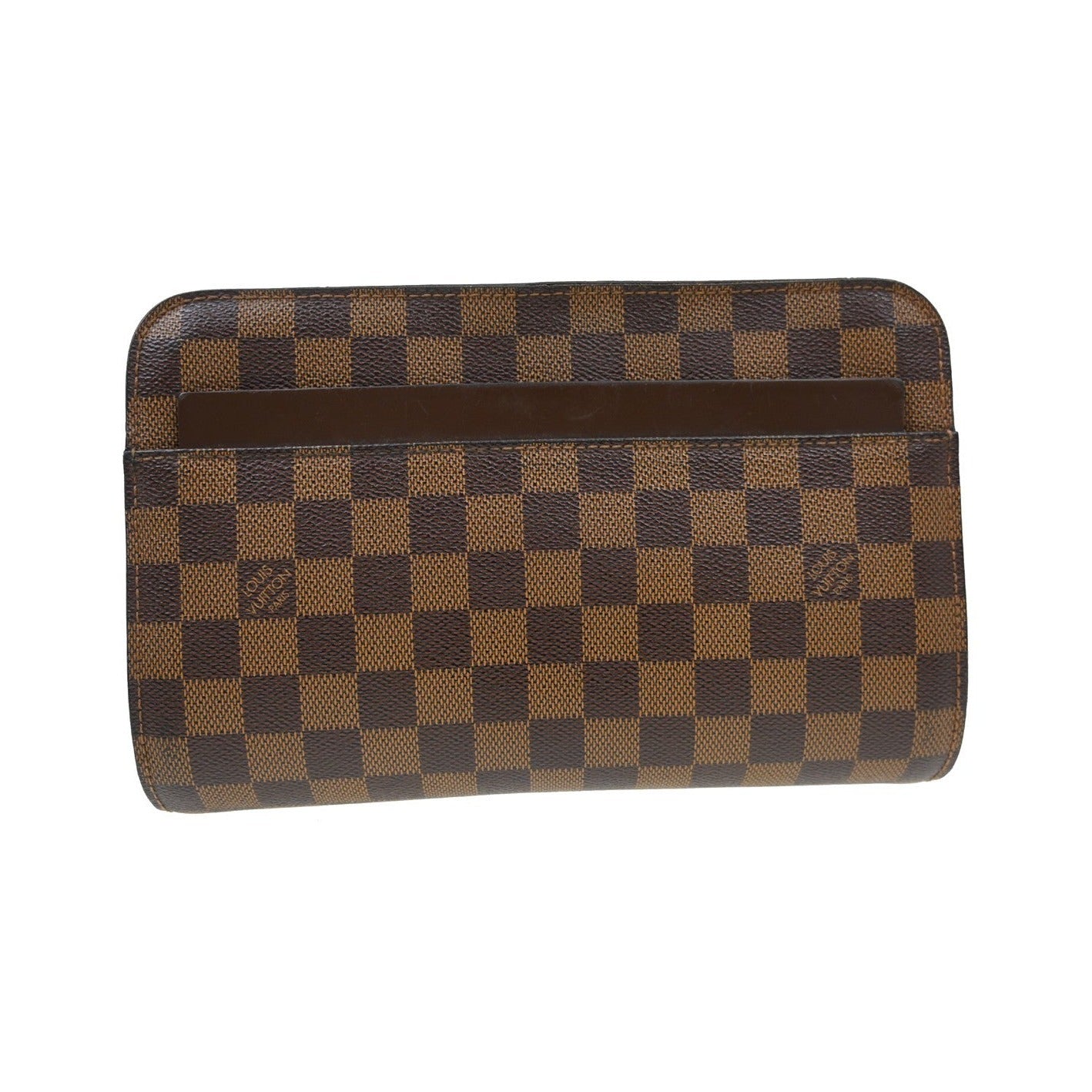 Louis Vuitton Pochette Saint Louis Damier Ebene, Brown, Canvas, Clutch