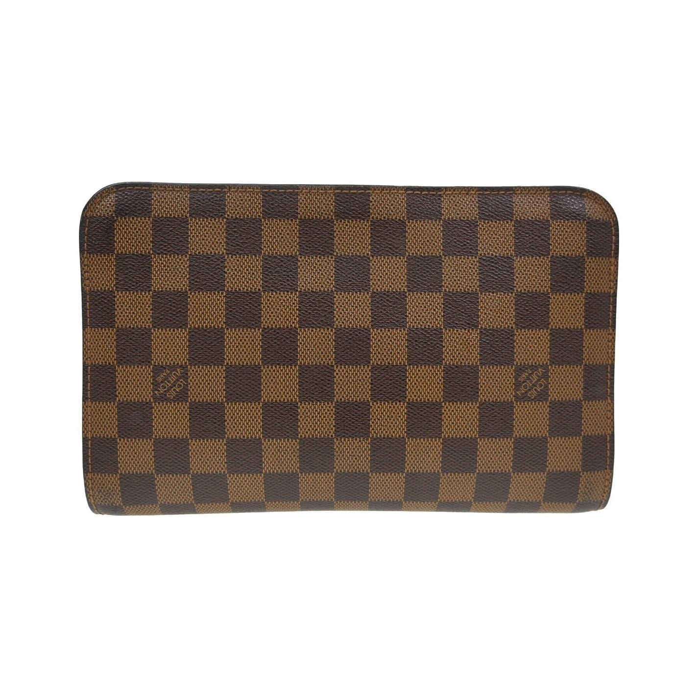 Louis Vuitton Pochette Saint Louis Damier Ebene, Brown, Canvas, Clutch