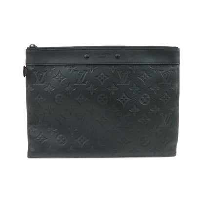 Louis Vuitton Pochette To-Go Monogram Shadow Leather, Black, Leather, Clutch