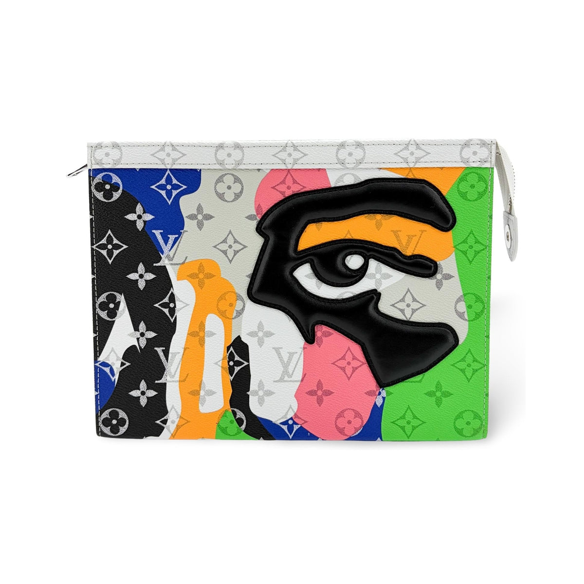 Louis Vuitton Pochette Voyage Limited Edition Gradient Damier Stripes, Multicolour, Canvas, Clutch