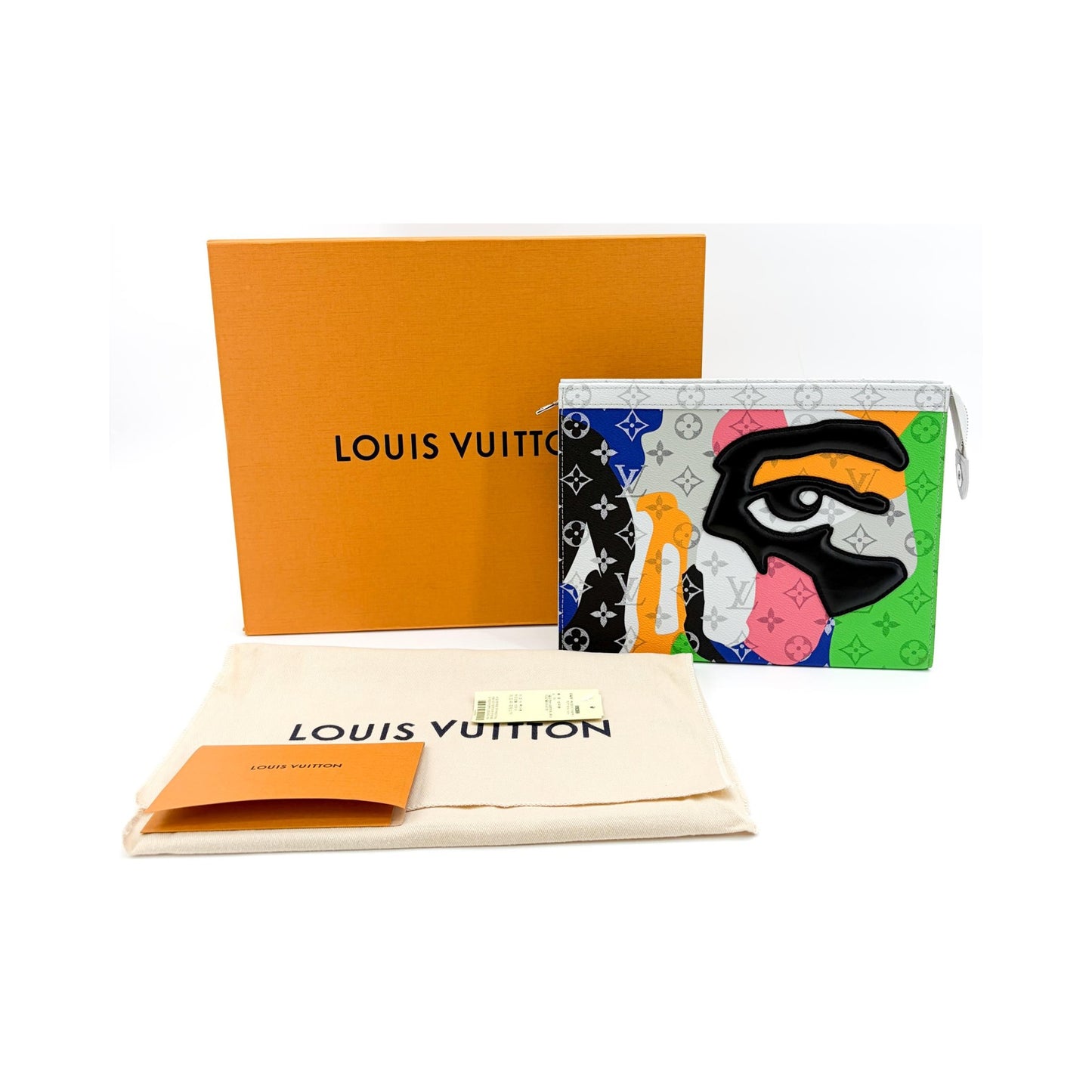 Louis Vuitton Pochette Voyage Limited Edition Gradient Damier Stripes, Multicolour, Canvas, Clutch