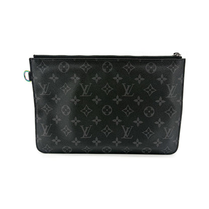 Louis Vuitton Pochette Voyage Monogram Eclipse Canvas, Black, Canvas, Clutch