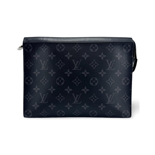 Louis Vuitton Pochette Voyage Reverse Monogram Eclipse Canvas, Black, Canvas, Clutch