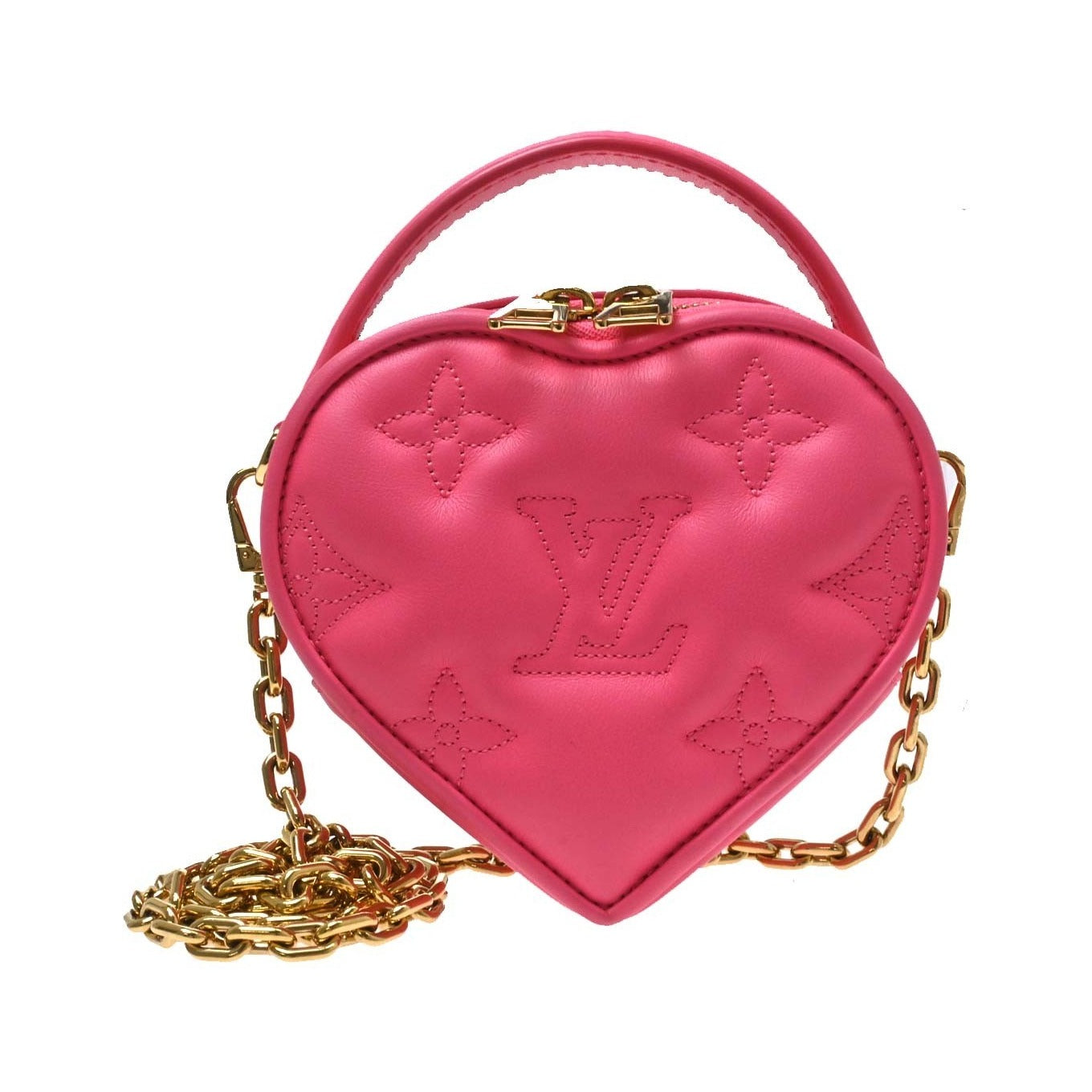 Louis Vuitton Pop My Heart Bubblegram Leather, Pink, Leather, Clutch