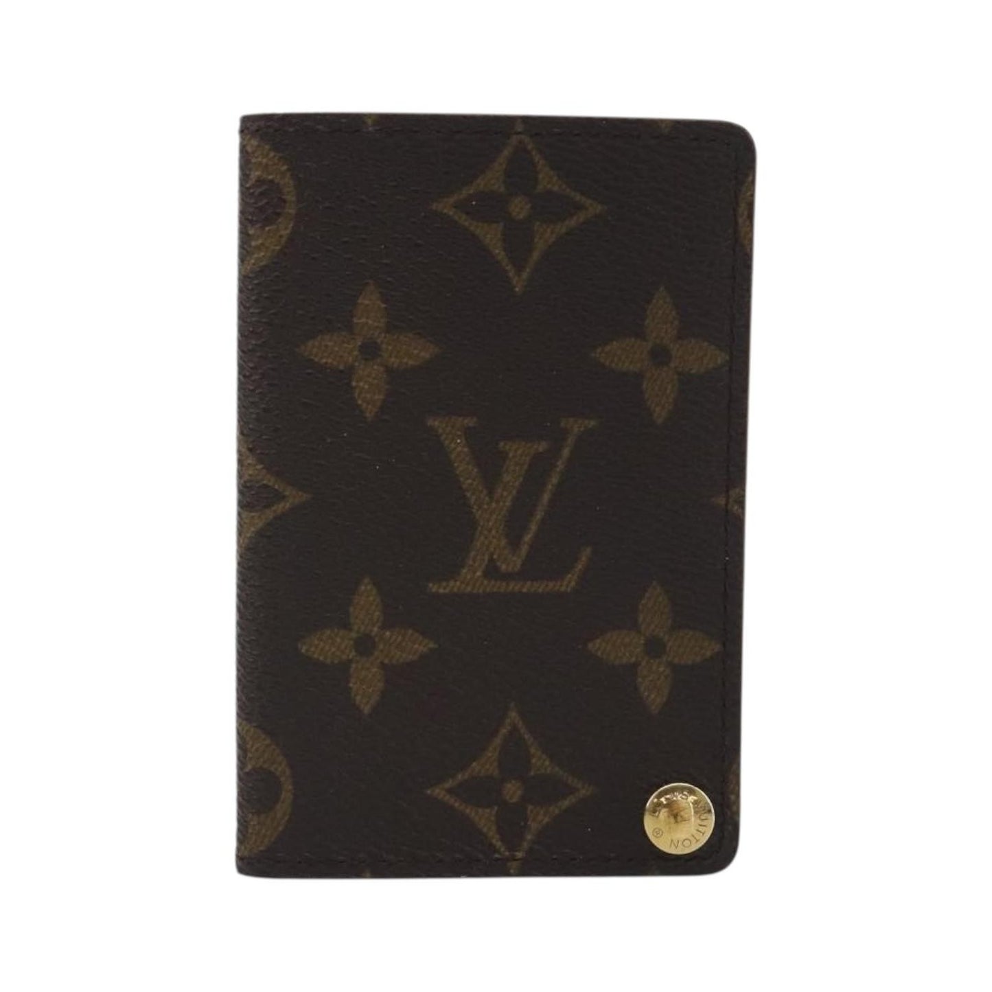 Louis Vuitton Porte Cartes Pression Card Case Monogram Canvas, Brown, Canvas, Card Holder