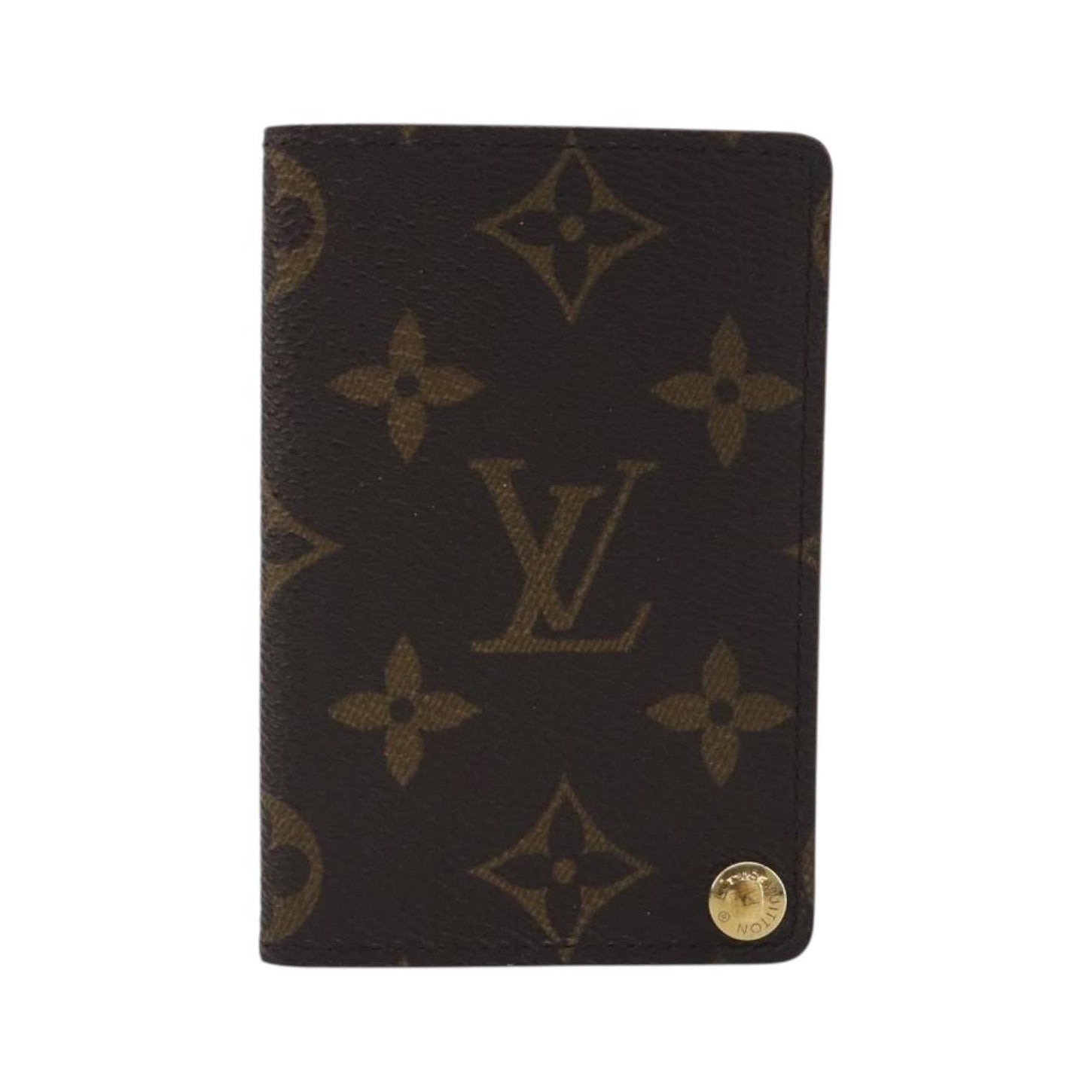 Louis Vuitton Porte Cartes Pression Card Case Monogram Canvas, Brown, Canvas, Card Holder