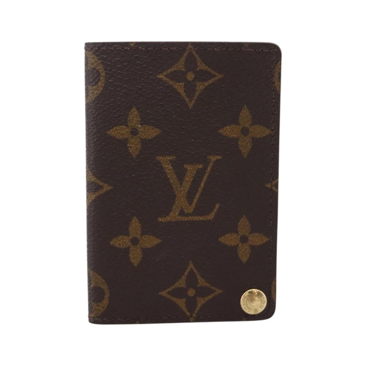 Louis Vuitton Porte Cartes Pression Card Case Monogram Canvas, Brown, Canvas, Card Holder