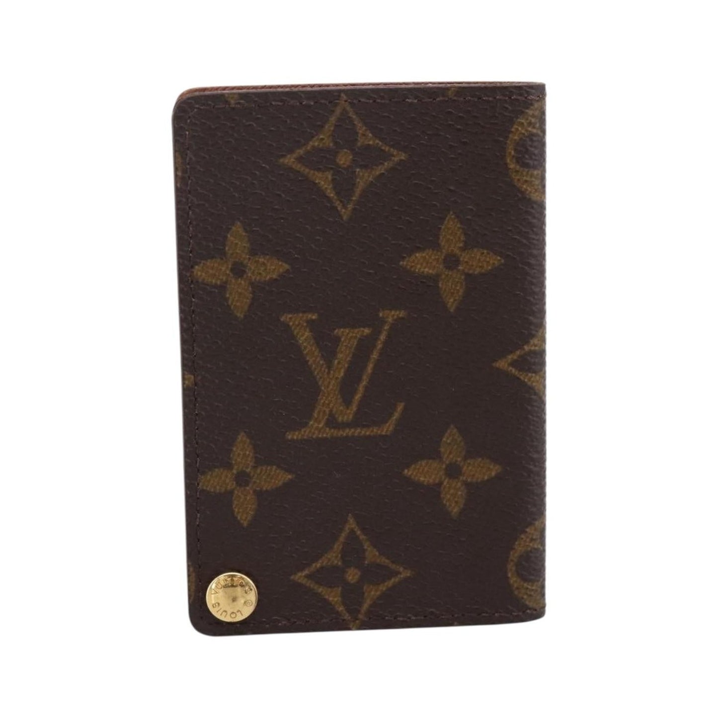 Louis Vuitton Porte Cartes Pression Card Case Monogram Canvas, Brown, Canvas, Card Holder