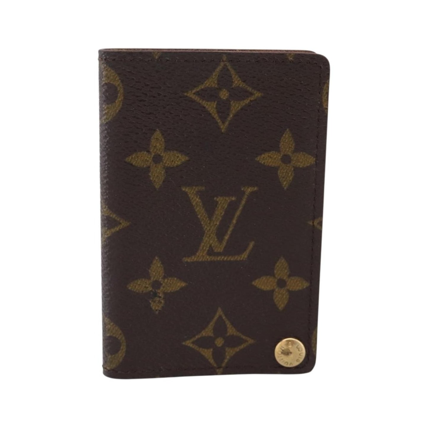 Louis Vuitton Porte Cartes Pression Card Case Monogram Canvas, Brown, Canvas, Card Holder
