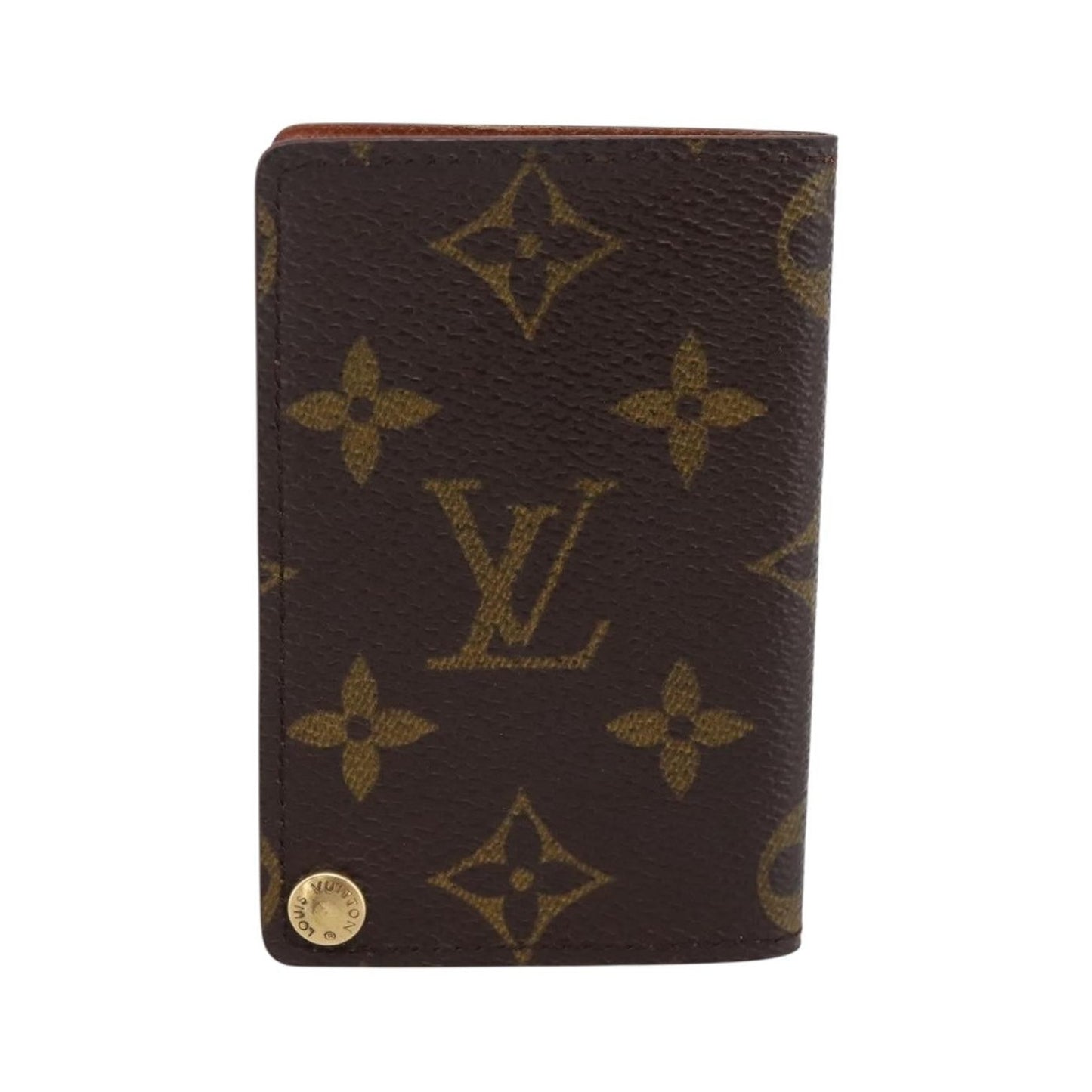 Louis Vuitton Porte Cartes Pression Card Case Monogram Canvas, Brown, Canvas, Card Holder