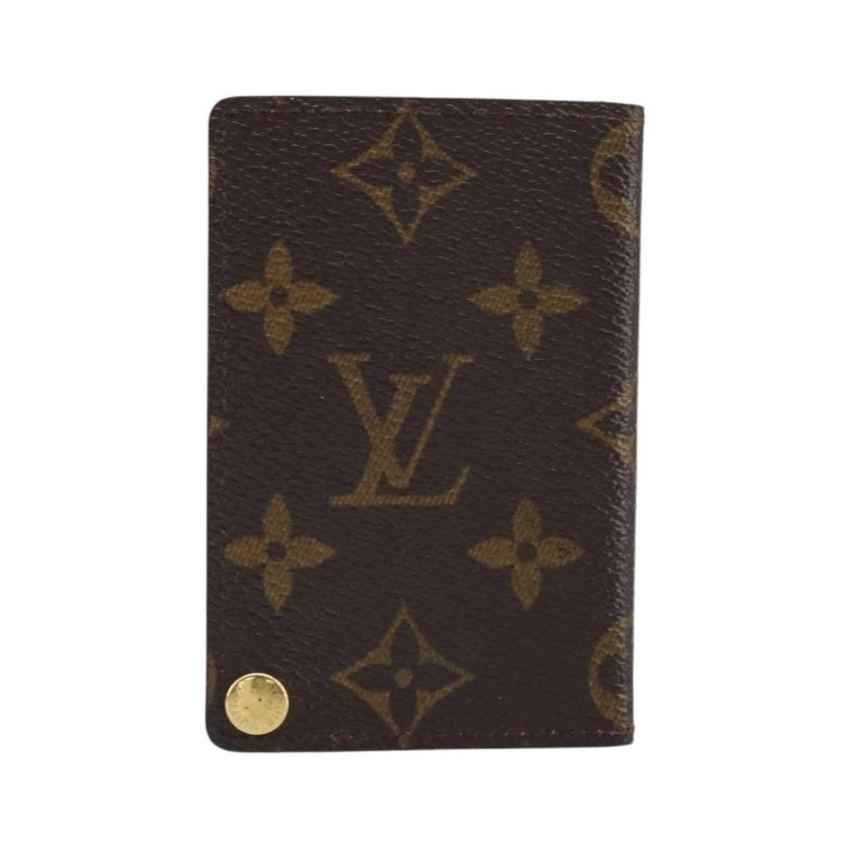 Louis Vuitton Porte Cartes Pression Card Case Monogram Canvas, Brown, Canvas, Card Holder
