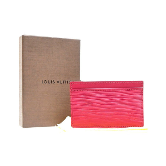 Louis Vuitton Porte Cartes Simple Card Holder Epi Leather, Red, Leather, Card Holder