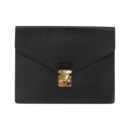 Louis Vuitton Porte-Documents Senateur Epi Leather, Black, Leather, Briefcase