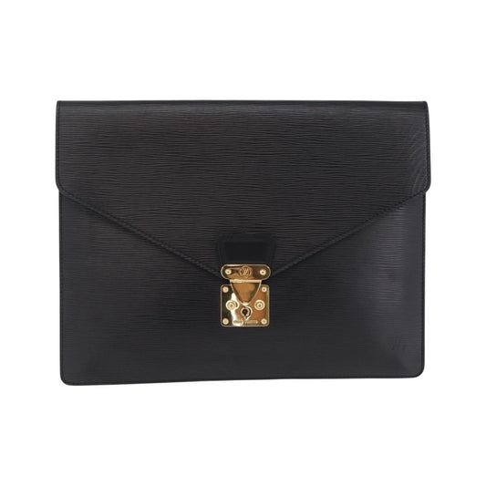 Louis Vuitton Porte-Documents Senateur Epi Leather, Black, Leather, Handbag