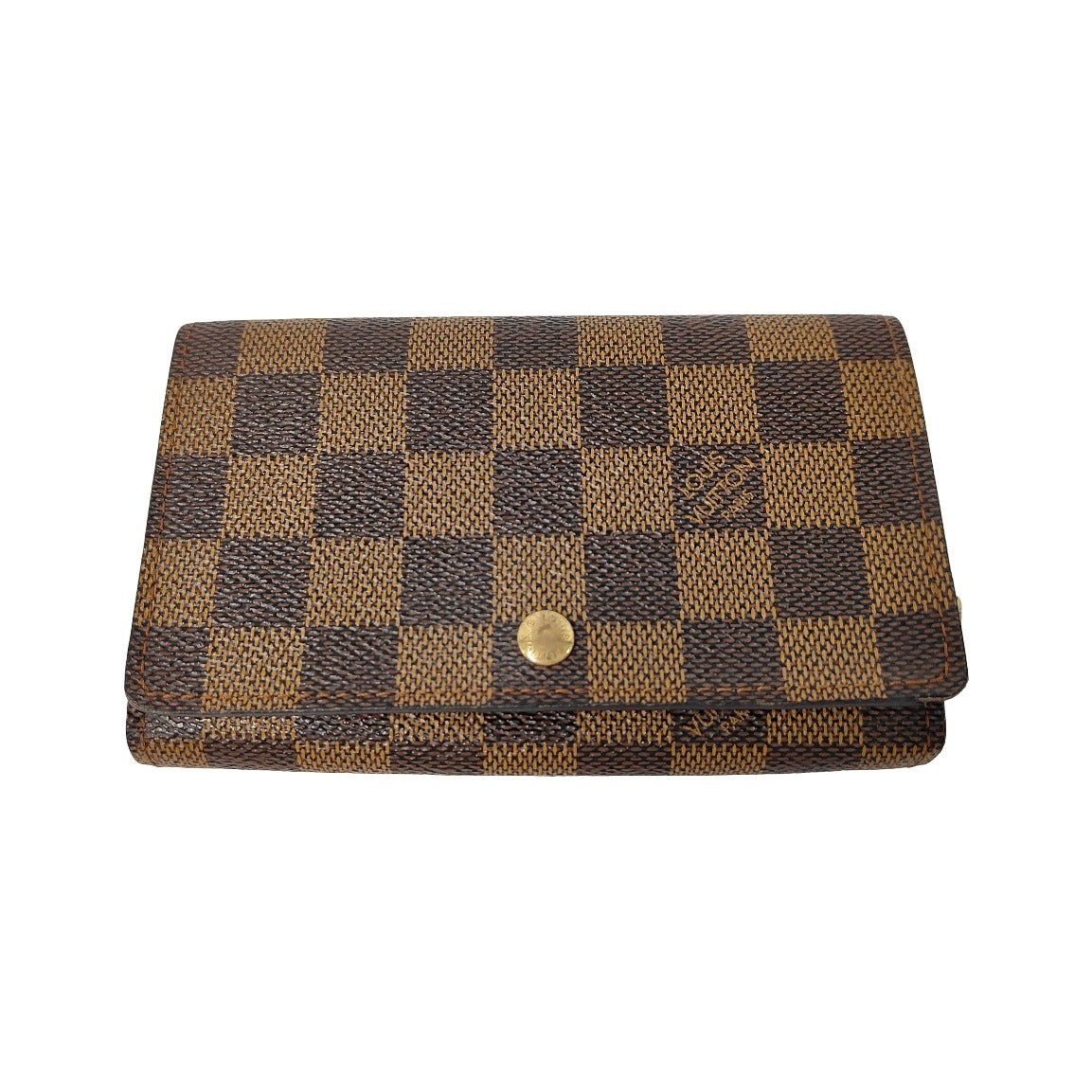 Louis Vuitton Porte Monnaie Tresor Damier, Brown, Canvas, Wallet