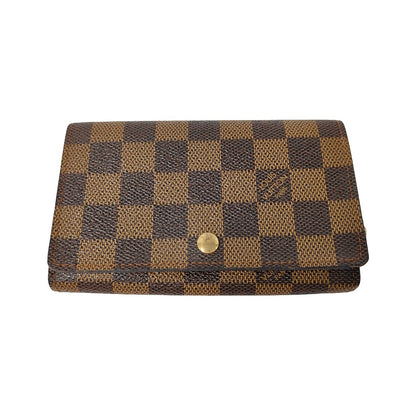 Louis Vuitton Porte Monnaie Tresor Damier, Brown, Canvas, Wallet