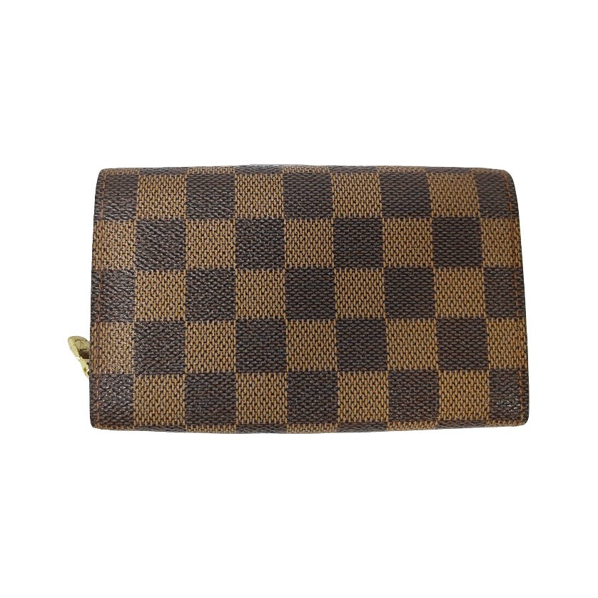 Louis Vuitton Porte Monnaie Tresor Damier, Brown, Canvas, Wallet