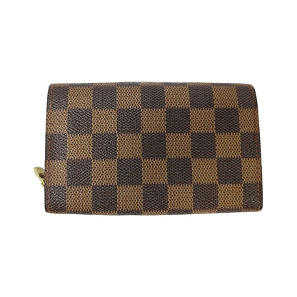 Louis Vuitton Porte Monnaie Tresor Damier, Brown, Canvas, Wallet
