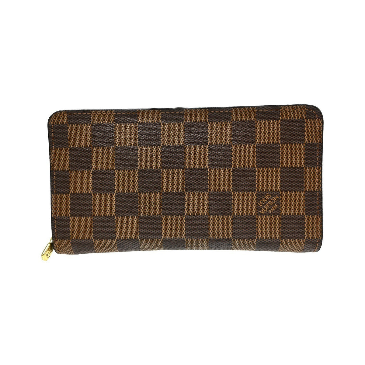 Louis Vuitton Porte-Monnaie Zippy Damier, Brown, Canvas, Wallet