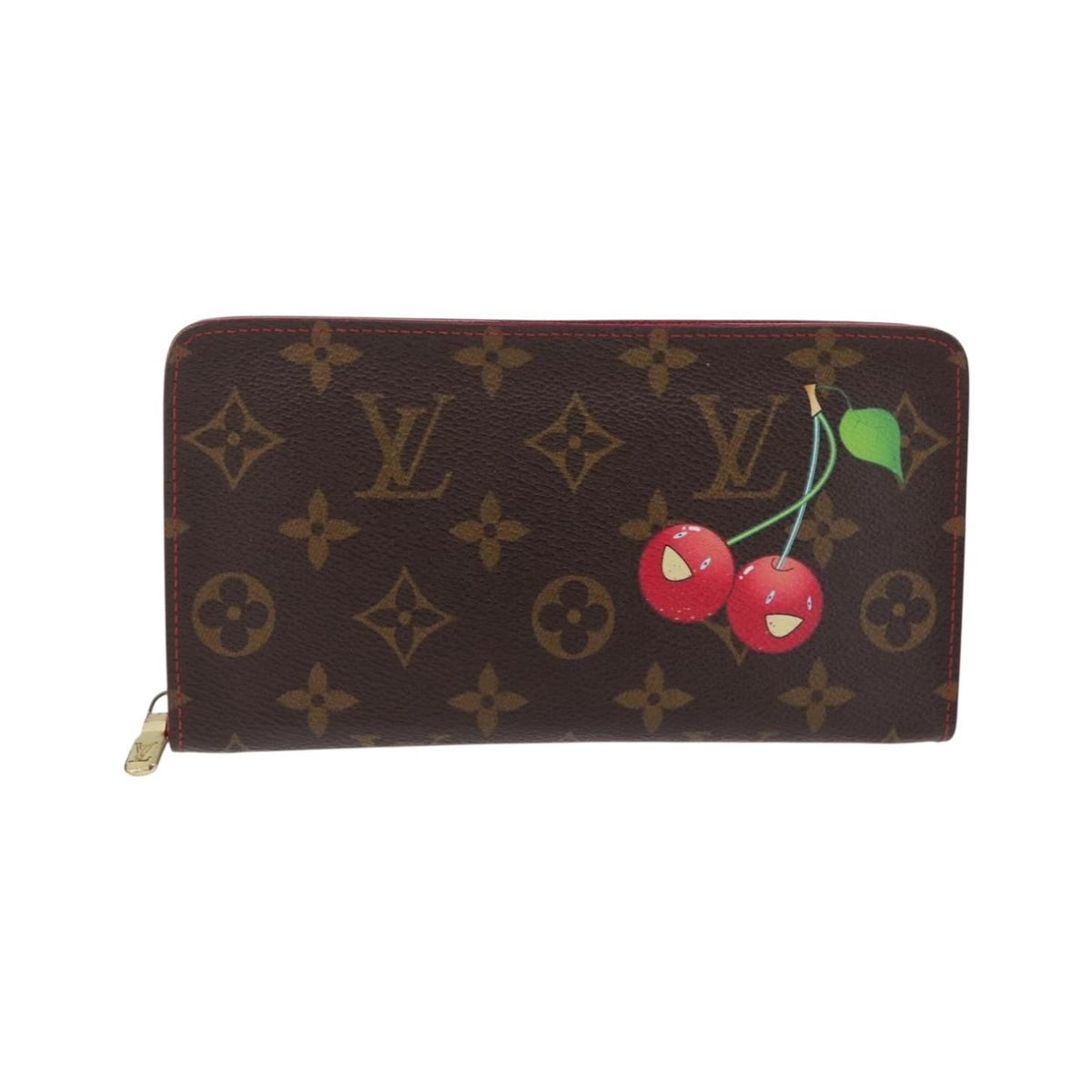 Louis Vuitton Porte-Monnaie Zippy Limited Edition Monogram Cerises, Red, Canvas, Wallet