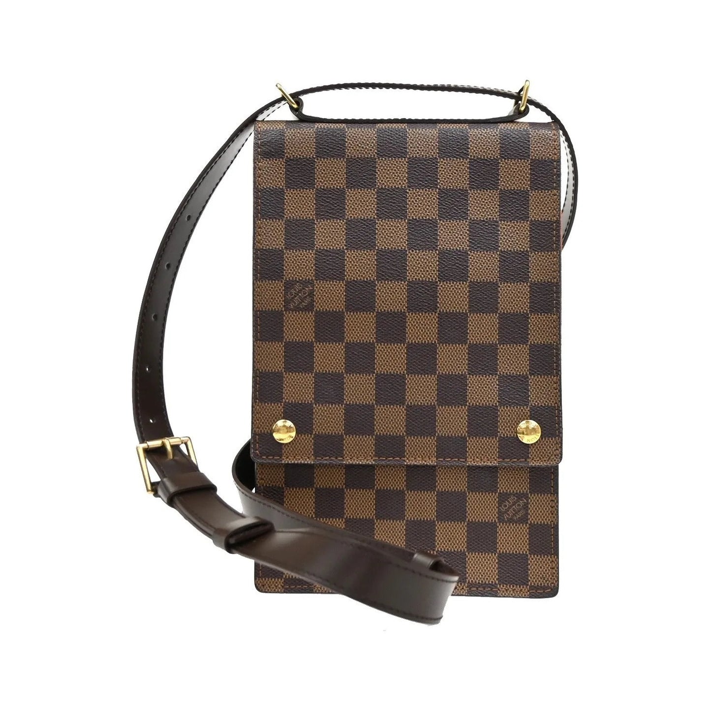 Louis Vuitton Portobello Messenger Damier, Brown, Canvas, Shoulder Bag