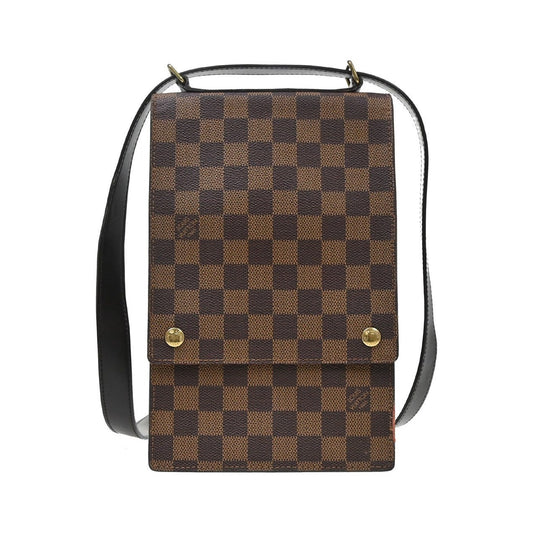 Louis Vuitton Portobello Messenger Damier Ebene, Brown, Canvas, Clutch
