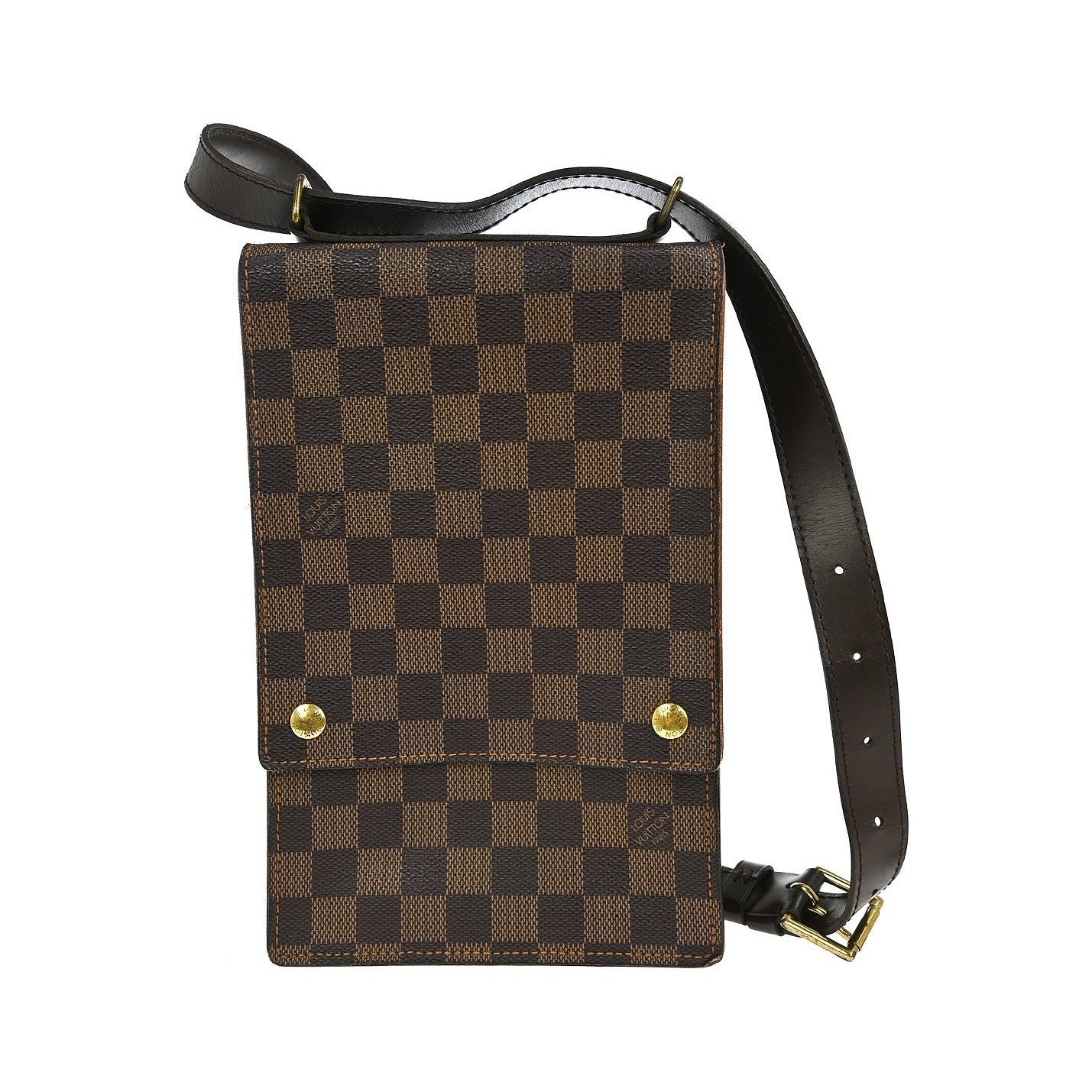 Louis Vuitton Portobello Messenger Damier Ebene, Brown, Canvas, Shoulder Bag