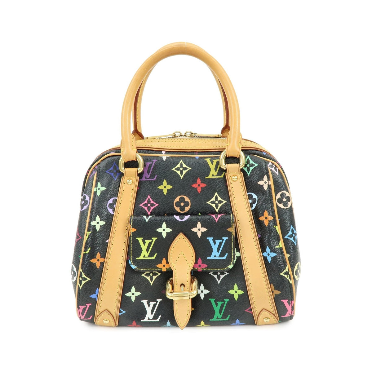 Louis Vuitton Priscilla Monogram Multicolor, Black, Canvas, Handbag