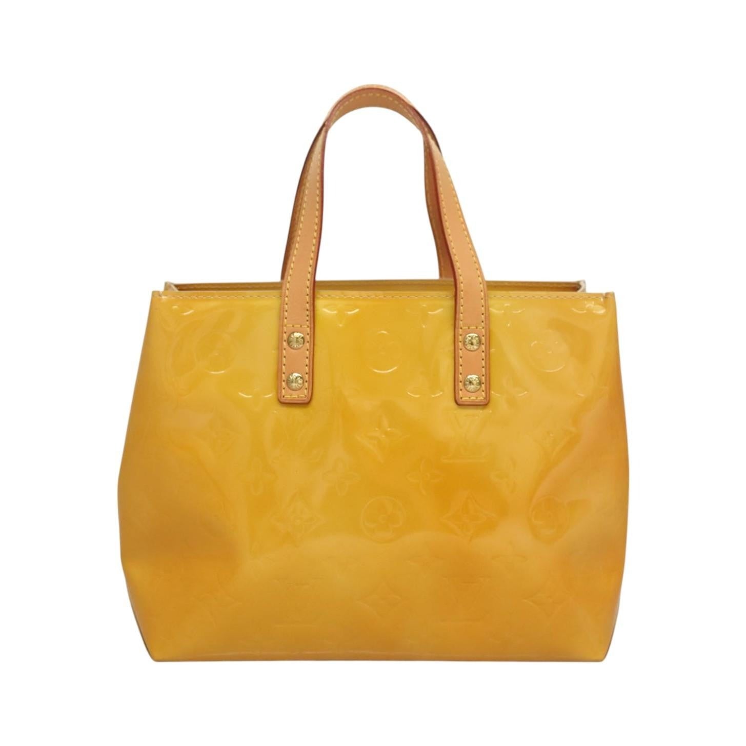 Louis Vuitton Reade Monogram Vernis, Yellow, Patent Leather, Handbag