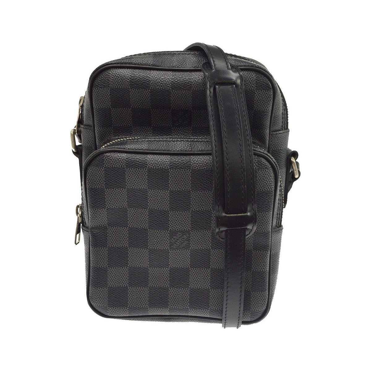 Louis Vuitton Rem Damier Graphite, Black, Canvas, Handbag