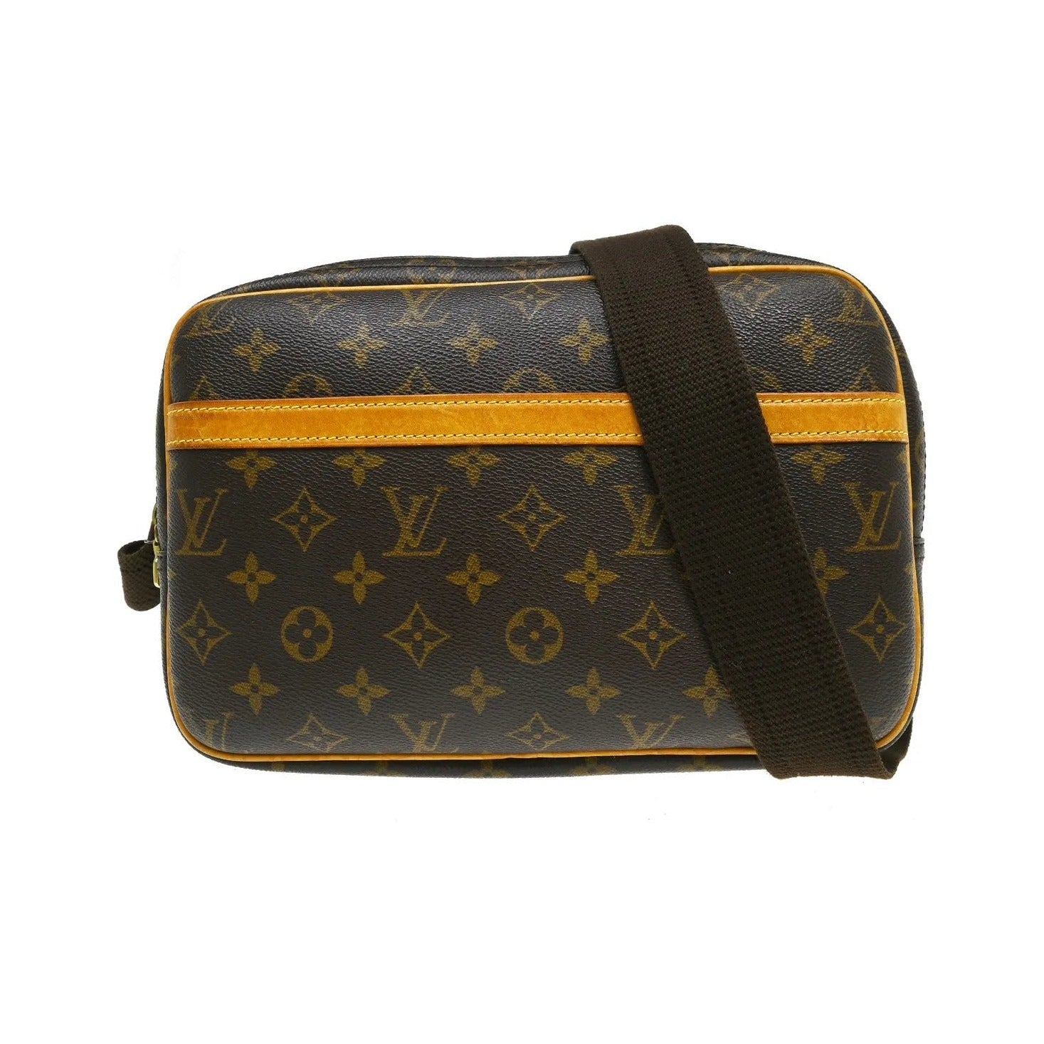 Louis Vuitton Reporter Monogram, Brown, Canvas, Shoulder Bag