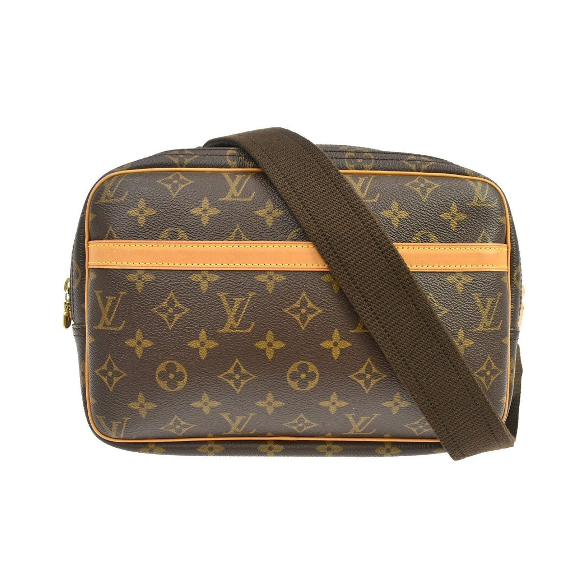 Louis Vuitton Reporter Monogram, Brown, Canvas, Shoulder Bag