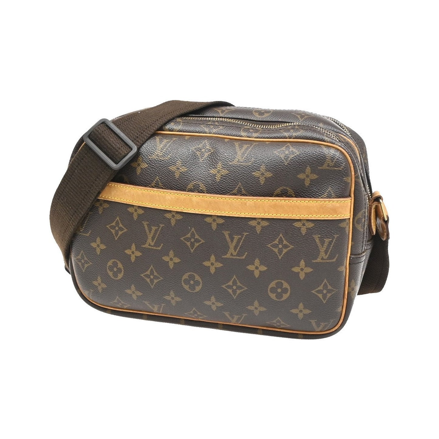 Louis Vuitton Reporter Monogram, Brown, Canvas, Shoulder Bag
