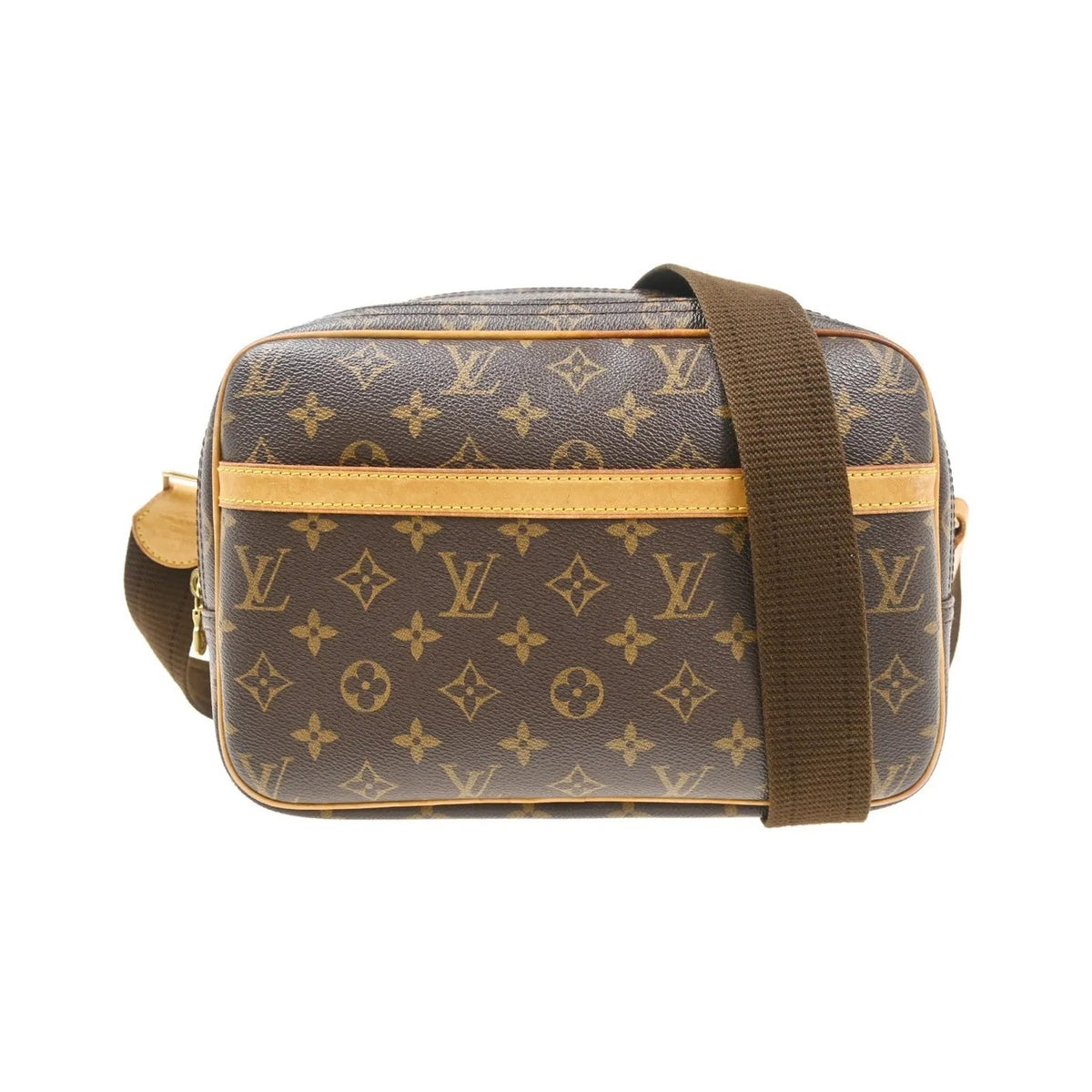 Louis Vuitton Reporter Monogram Canvas, Brown, Canvas, Shoulder Bag