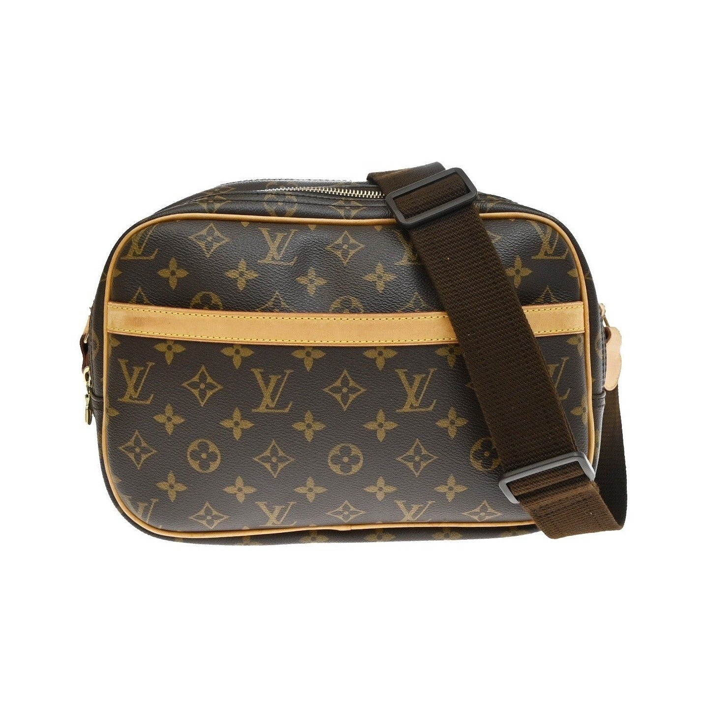 Louis Vuitton Reporter Monogram Canvas, Brown, Canvas, Shoulder Bag
