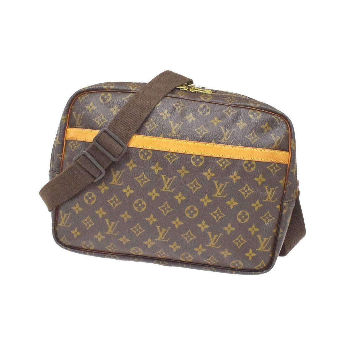 Louis Vuitton Reporter Monogram Canvas, Brown, Canvas, Shoulder Bag