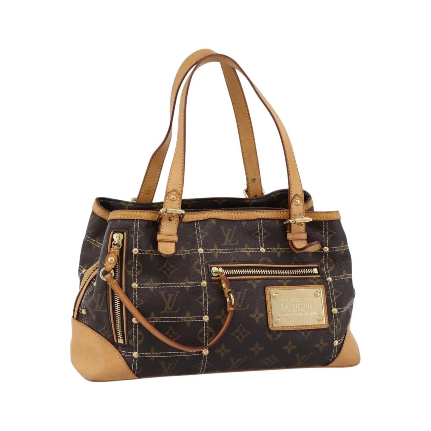 Louis Vuitton Riveting Monogram Canvas, Brown, Canvas, Shoulder Bag