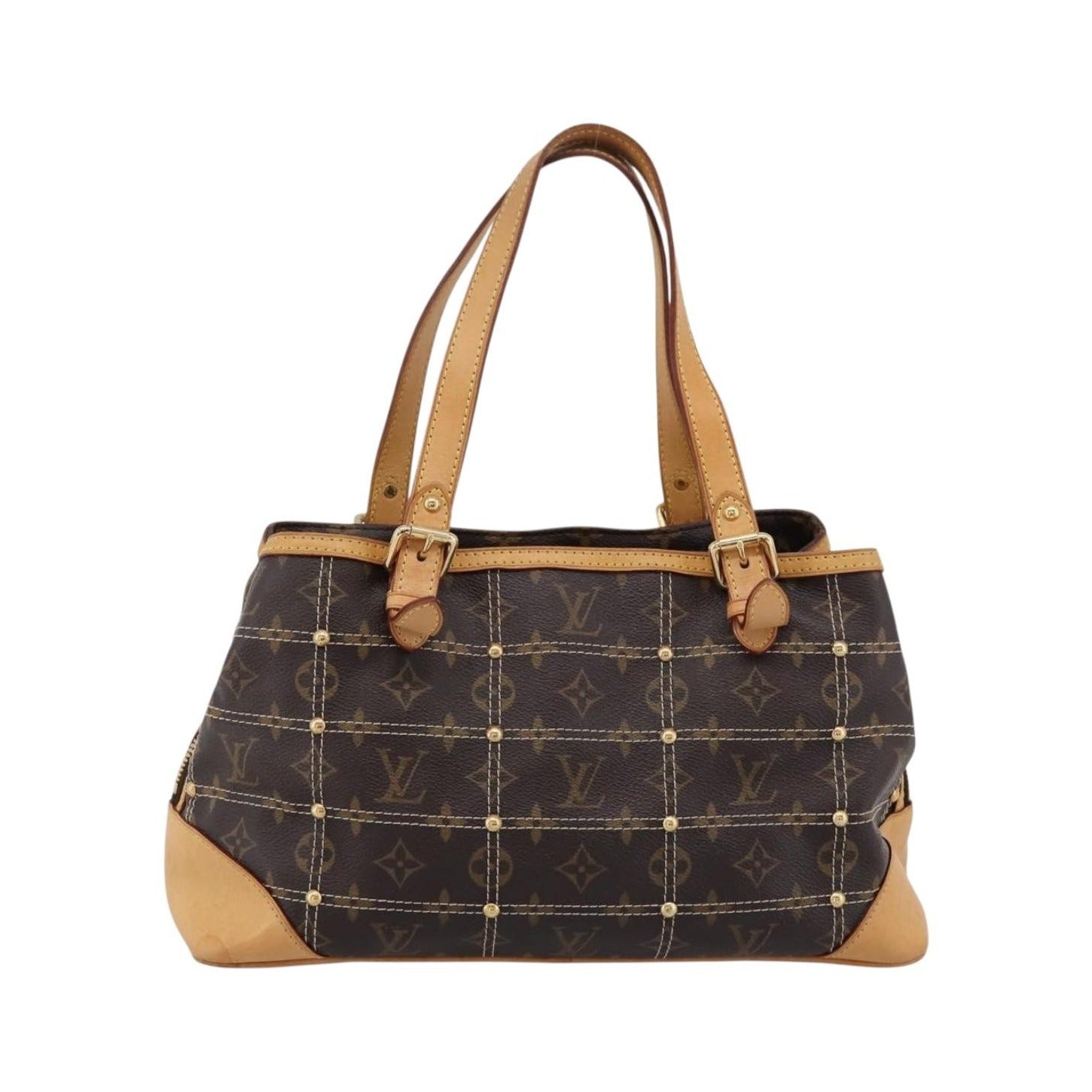 Louis Vuitton Riveting Monogram Canvas, Brown, Canvas, Shoulder Bag
