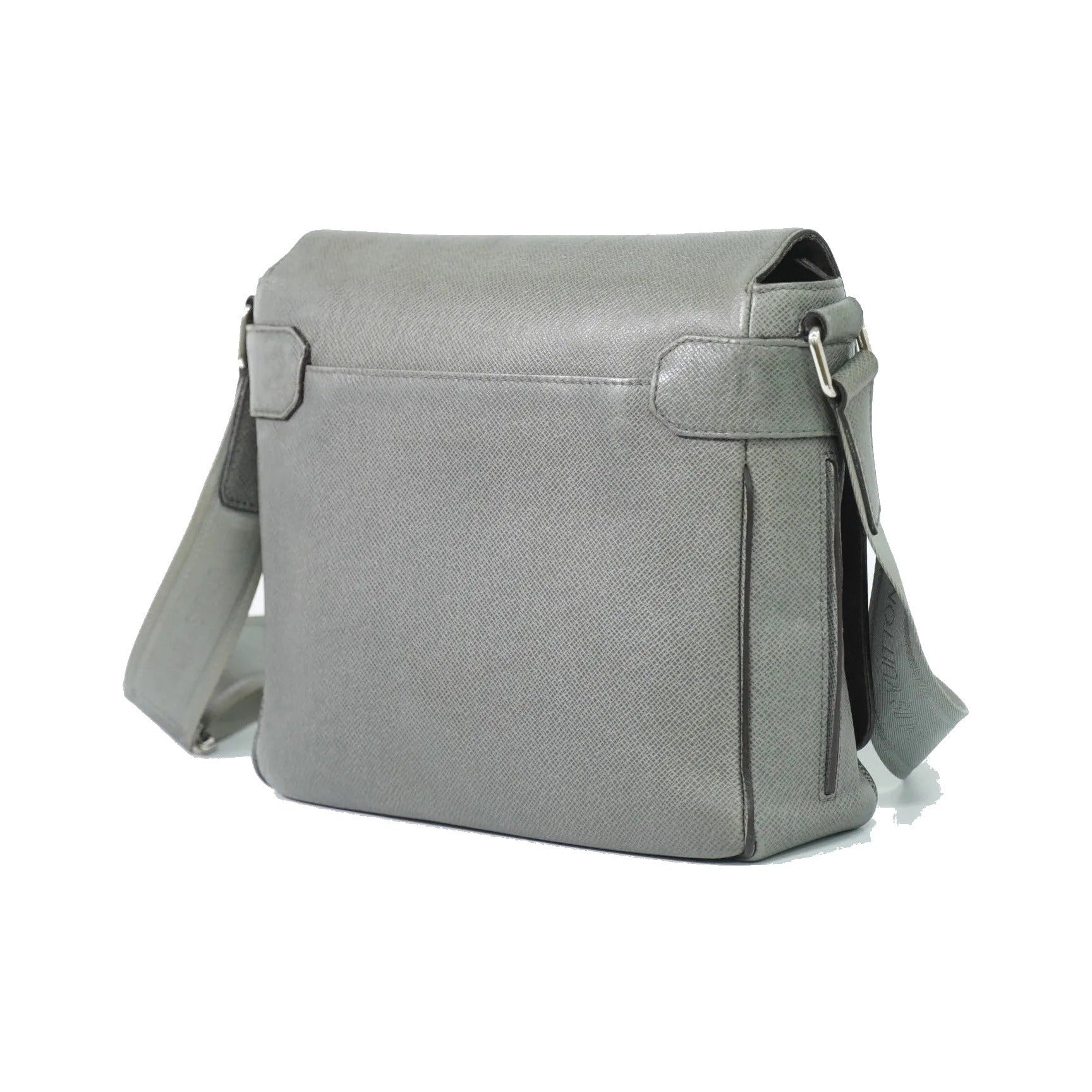 Louis Vuitton Roman Taiga Leather, Gray, Leather, Shoulder Bag
