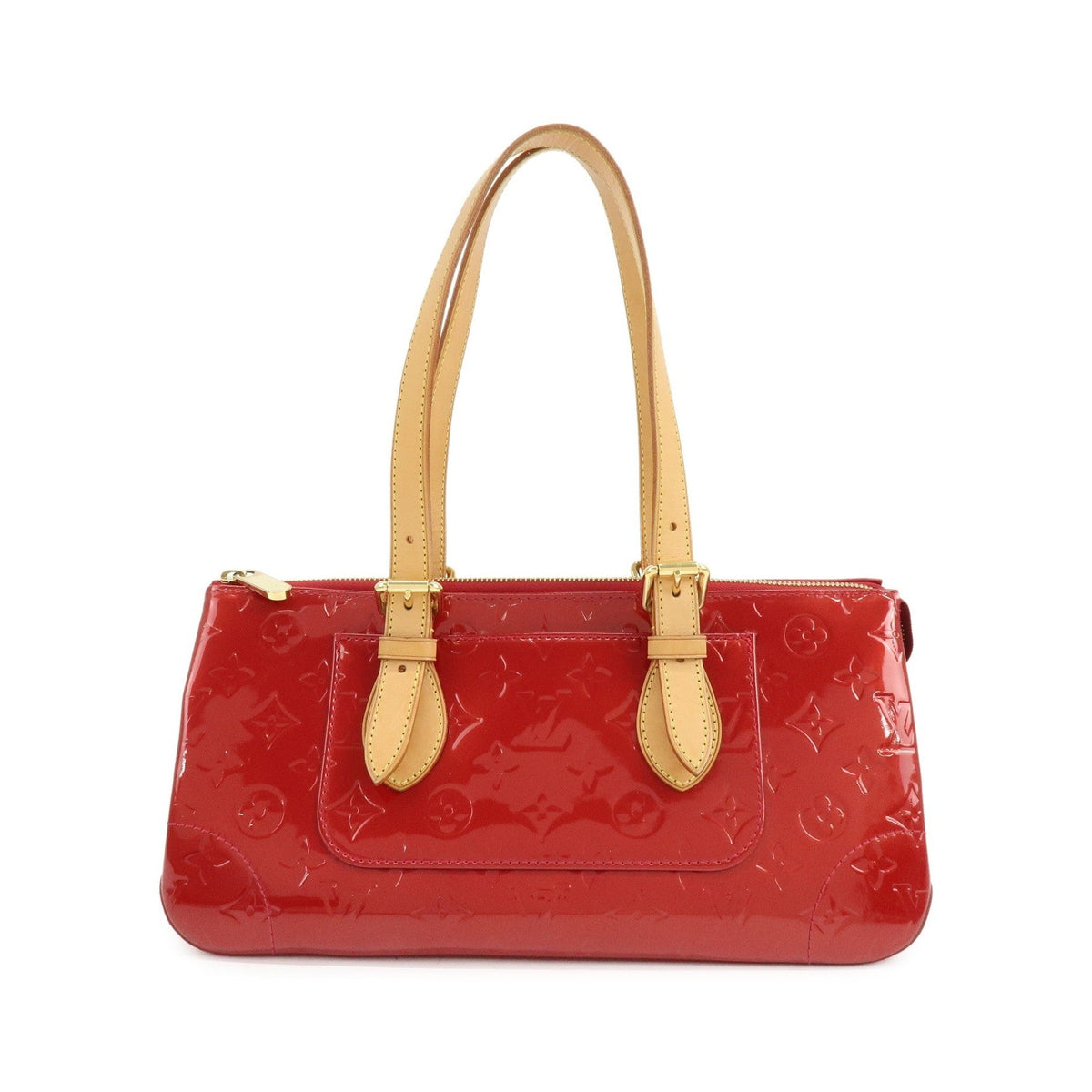 Louis Vuitton Rosewood Avenue Monogram Vernis, Red, Patent Leather, Handbag