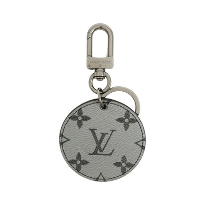Louis Vuitton Round Bag Charm and Key Holder Reverse Monogram Eclipse None, Silver, Canvas, Charm