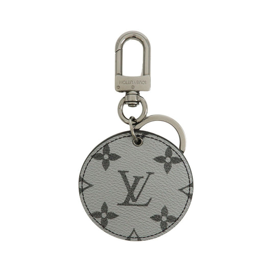 Louis Vuitton Round Bag Charm and Key Holder Reverse Monogram Eclipse None, Silver, Canvas, Charm