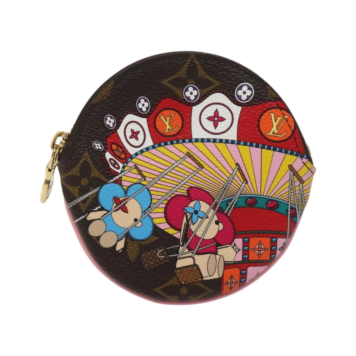 Louis Vuitton Round Coin Purse Limited Edition Vivienne Xmas Monogram Canvas, Multicolour, Canvas, Wallet