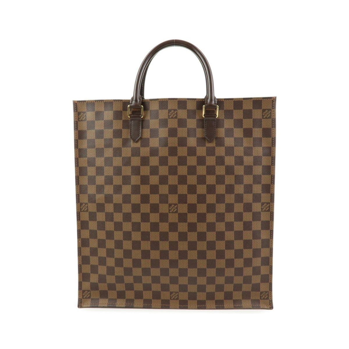 Louis Vuitton Sac Plat Damier, Brown, Canvas, Handbag
