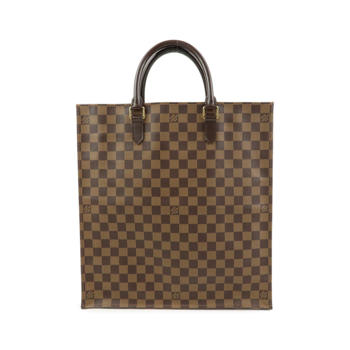 Louis Vuitton Sac Plat Damier, Brown, Canvas, Handbag