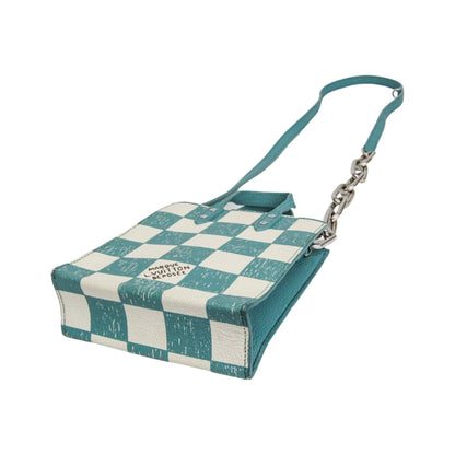 Louis Vuitton Sac Plat Limited Edition Marque Deposee Damier Giant, Turquoise, Canvas, Handbag