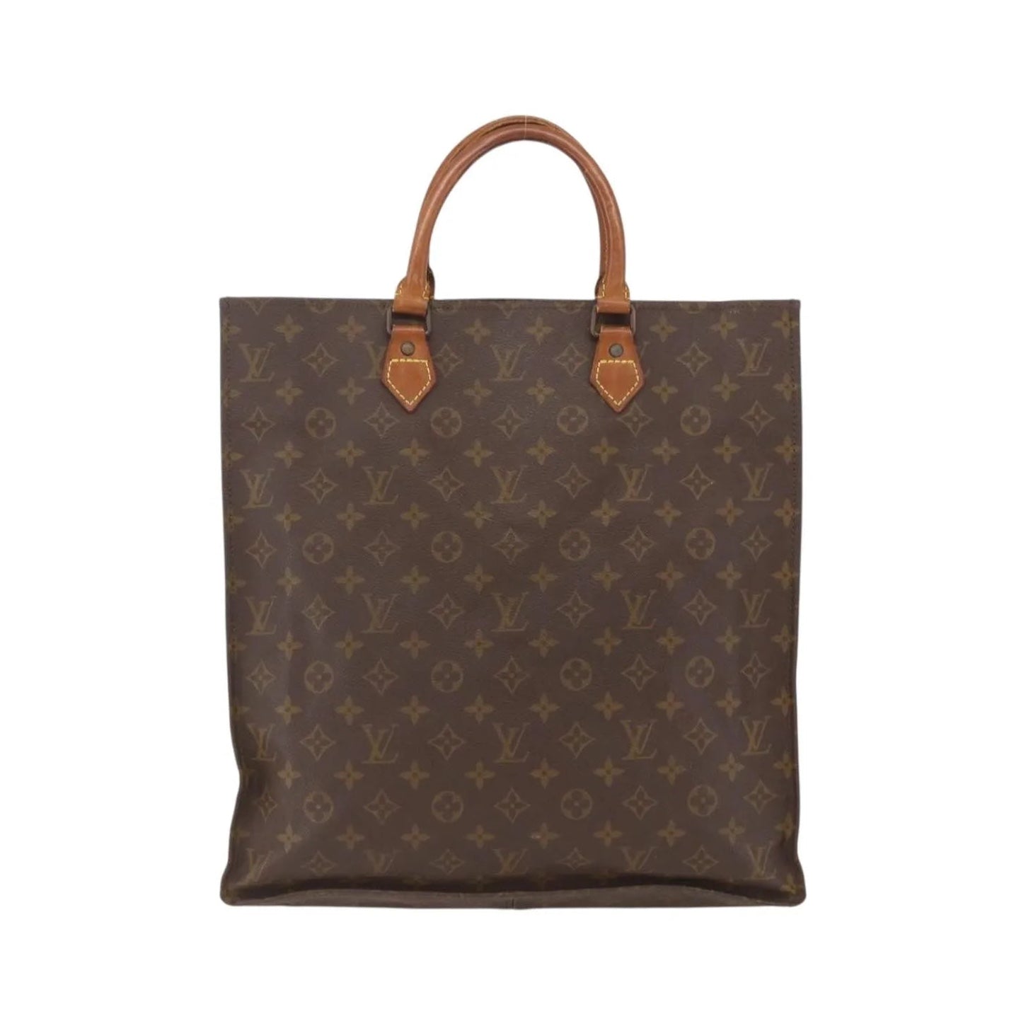 Louis Vuitton Sac Plat Monogram, Brown, Canvas, Tote Bag