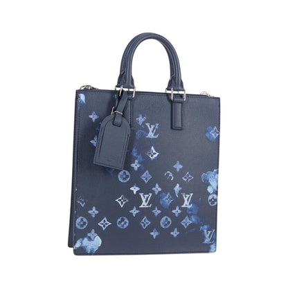 Louis Vuitton Sac Plat Zipped Limited Edition Monogram Ink Watercolor Leather, Blue, Canvas, Handbag